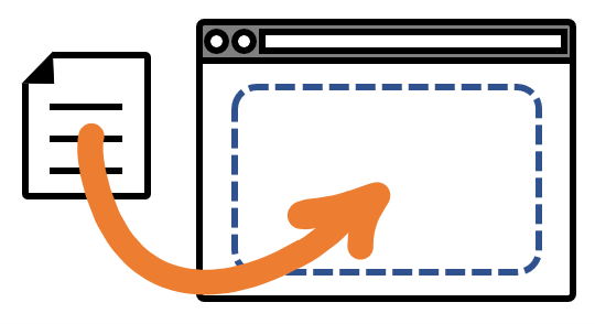 Illustration of dropping a file in the browser window