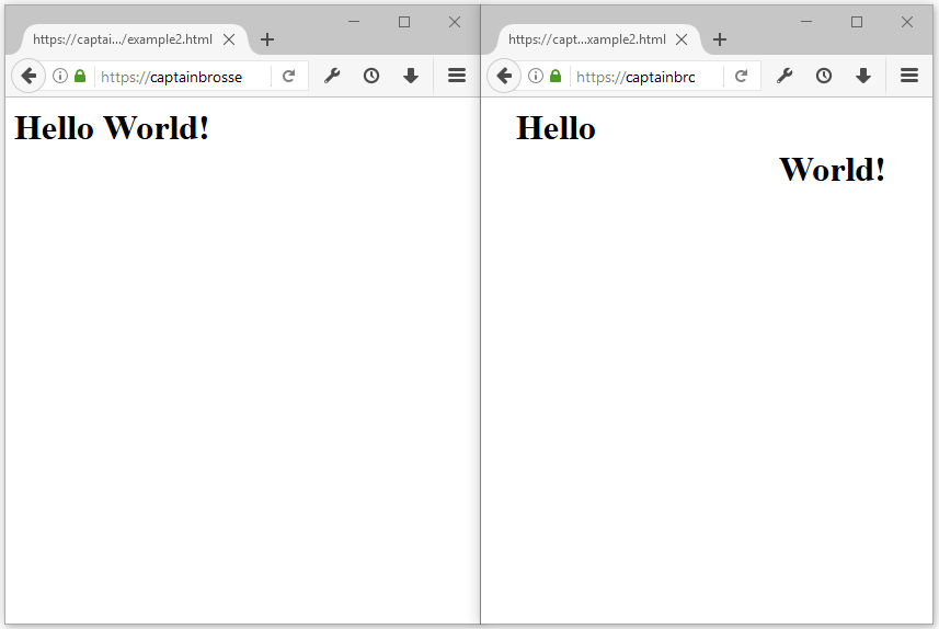 Comparison screenshot of what users see in a browser today vs. what they would see if whitespace wasn't handled the way it is