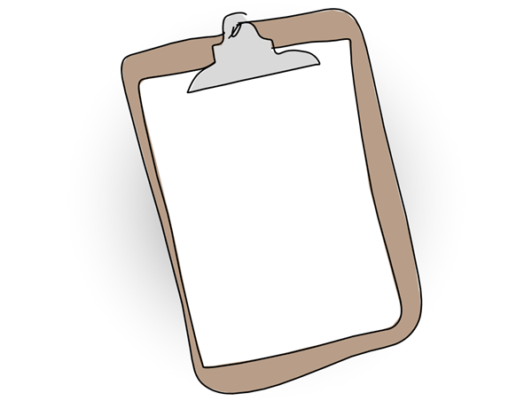 Drawing of a clipboard.