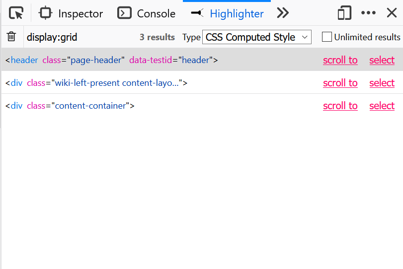 thumbnail of the devtools highlighter addon