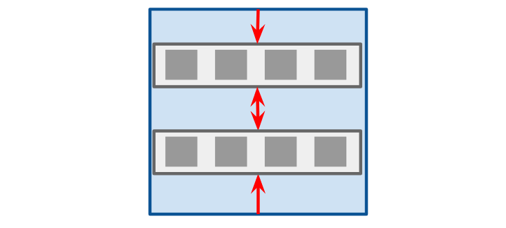 Diagram showing the effect of align-content on the block axis of a flex container