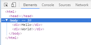 Showing that chrome devtools also does not show the whitespace text nodes