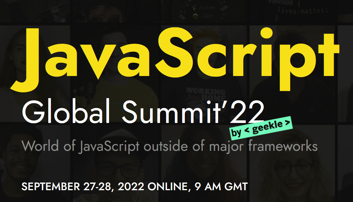 Screenshot of the JavaScript Global Summit' 22 website
