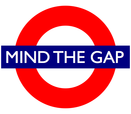 Mind the gap sign from the London tube