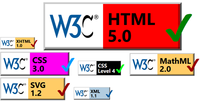 A few examples of W3C badges